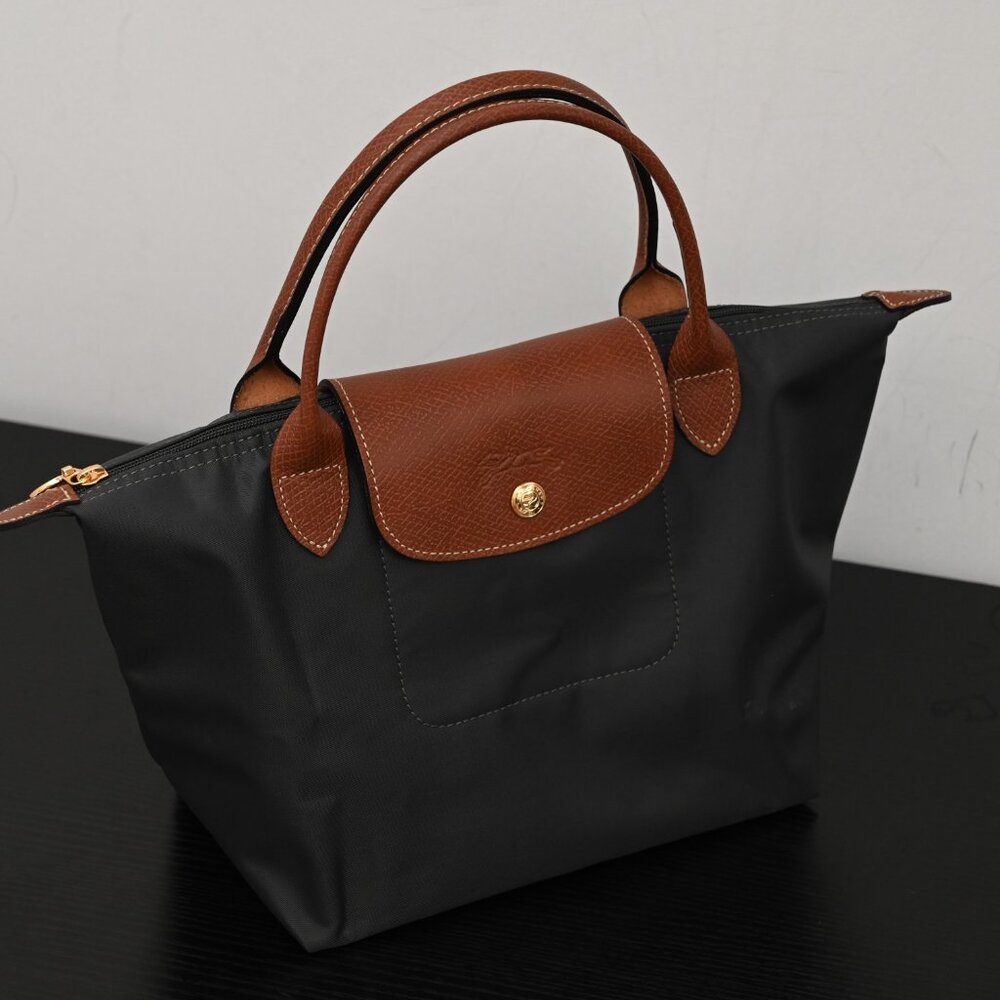 Longchamp Black and Brown Handbag